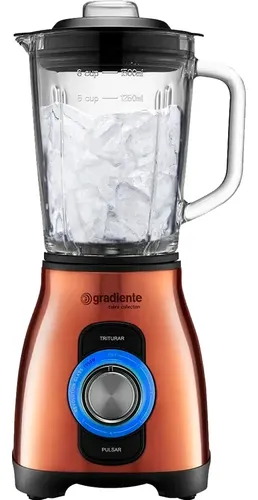 Liquidificador Gradiente 1000W Vidro 2L Preto e Cobre 6 Lâminas - 110V / 220V Ferramentas